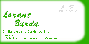 lorant burda business card